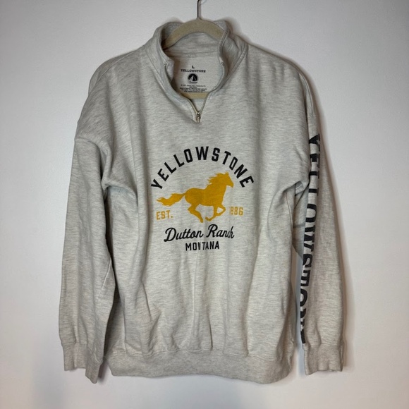 Yellowstone Sweatshirt Quarter Zip Western Montana Dutton Ranch - Picture 1 of 3
